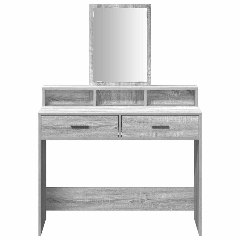 vidaXL Fésülködőasztal fiókkal Szürke Sonoma 100 x 41 x 140 cm Faanyag