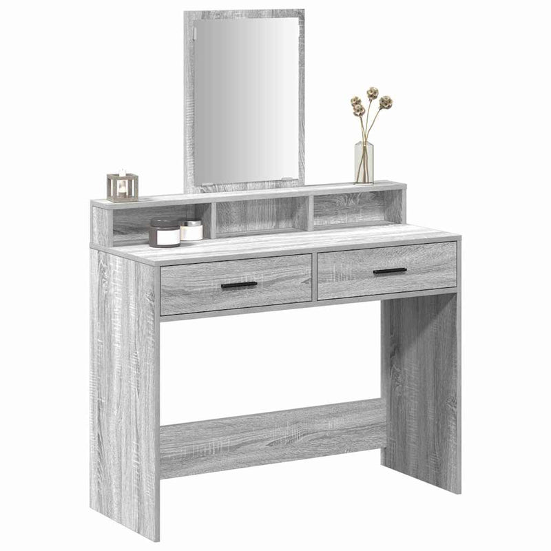 vidaXL Fésülködőasztal fiókkal Szürke Sonoma 100 x 41 x 140 cm Faanyag