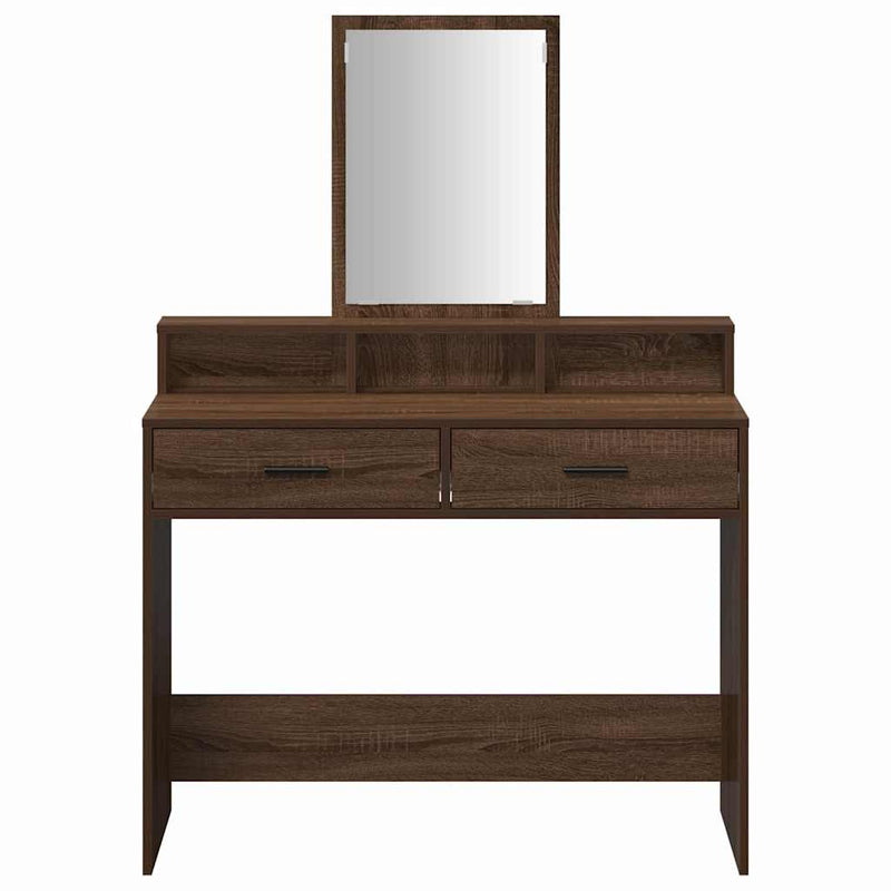 vidaXL Fésülködőasztal fiókkal barna tölgy 100 x 41 x 140 cm Faanyag