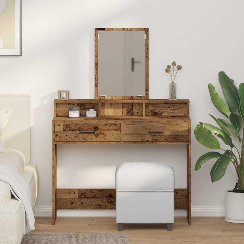 vidaXL Fésülködőasztal fiókkal Öreg fa 100 x 41 x 140 cm Faanyag