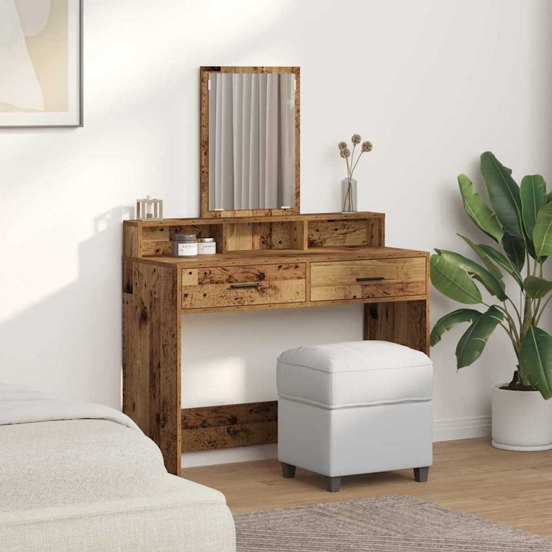 vidaXL Fésülködőasztal fiókkal Öreg fa 100 x 41 x 140 cm Faanyag