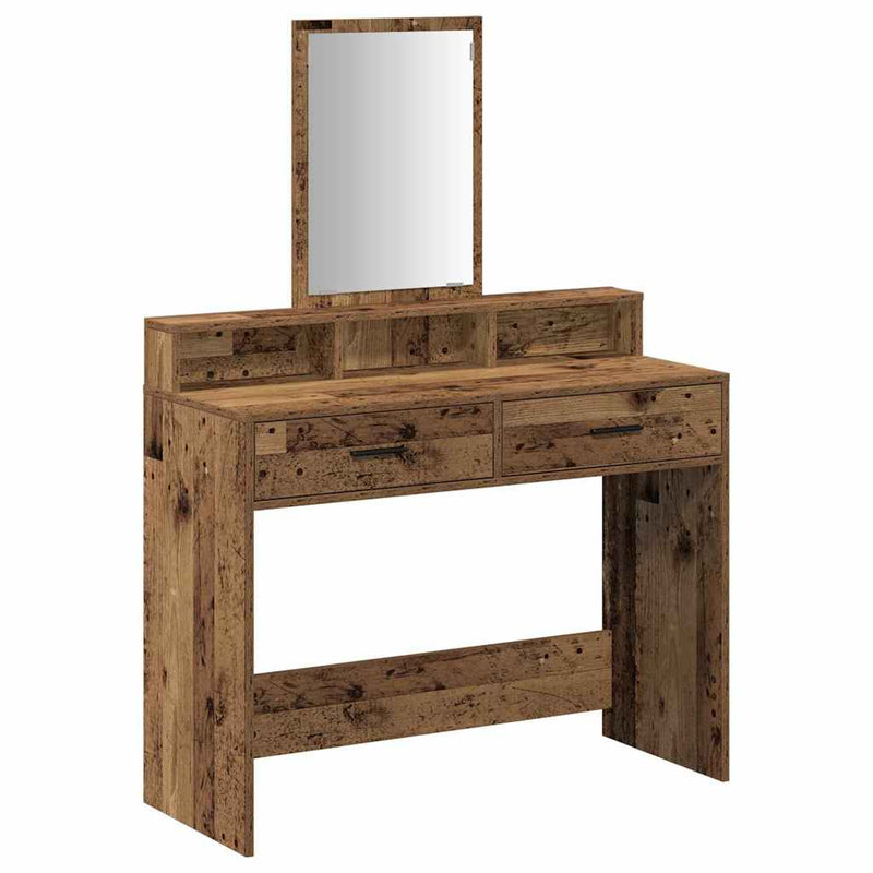 vidaXL Fésülködőasztal fiókkal Öreg fa 100 x 41 x 140 cm Faanyag