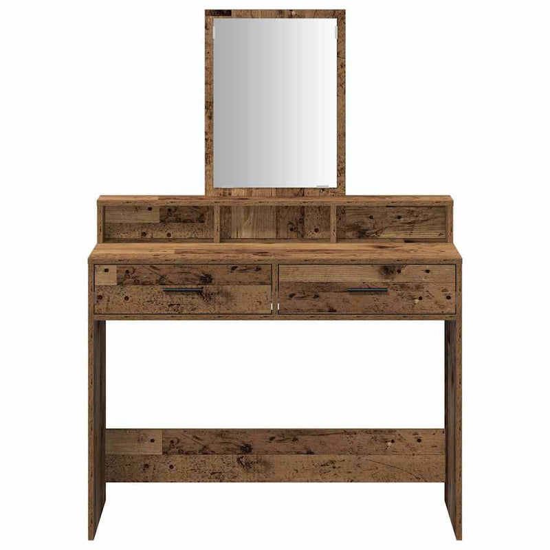 vidaXL Fésülködőasztal fiókkal Öreg fa 100 x 41 x 140 cm Faanyag