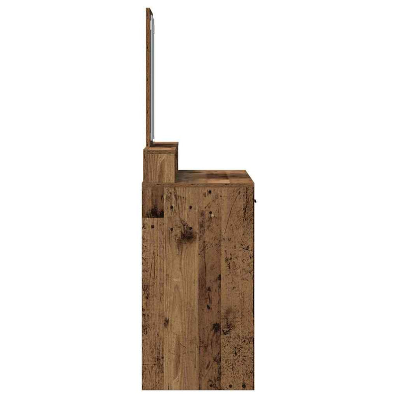 vidaXL Fésülködőasztal fiókkal Öreg fa 100 x 41 x 140 cm Faanyag