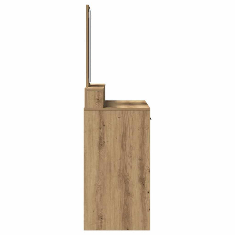 vidaXL Fésülködőasztal kézműves tölgy 100 x 41 x 140 cm Faanyag