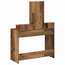 vidaXL Öltözködőasztal tükör lámpákkal Barna 100 x 41 x 140 cm Faanyag