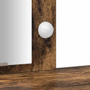 vidaXL Öltözködőasztal tükör lámpákkal Barna 102 x 33 x 135 cm Faanyag