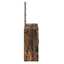 vidaXL Öltözködőasztal tükör lámpákkal Barna 102 x 33 x 135 cm Faanyag