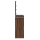 vidaXL Öltözködőasztal tükör lámpákkal Barna 102 x 33 x 135 cm Faanyag