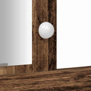 vidaXL Öltözködőasztal tükör lámpákkal Barna 102 x 33 x 135 cm Faanyag