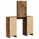 vidaXL Öltözködőasztal tükör lámpákkal Barna 102 x 33 x 135 cm Faanyag