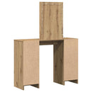 vidaXL Öltözködőasztal tükör lámpákkal Barna 102 x 33 x 135 cm Faanyag