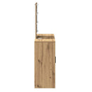 vidaXL Öltözködőasztal tükör lámpákkal Barna 102 x 33 x 135 cm Faanyag