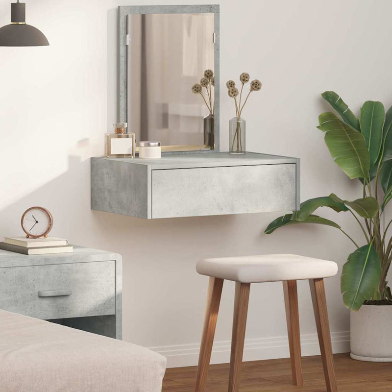 vidaXL Öltözködőasztal fiókkal tükörrel Szürke 60 x 40 x 70 cm Faanyag
