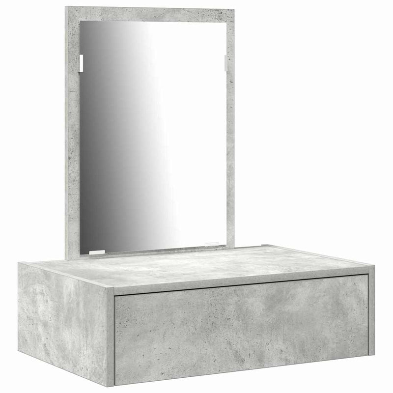 vidaXL Öltözködőasztal fiókkal tükörrel Szürke 60 x 40 x 70 cm Faanyag