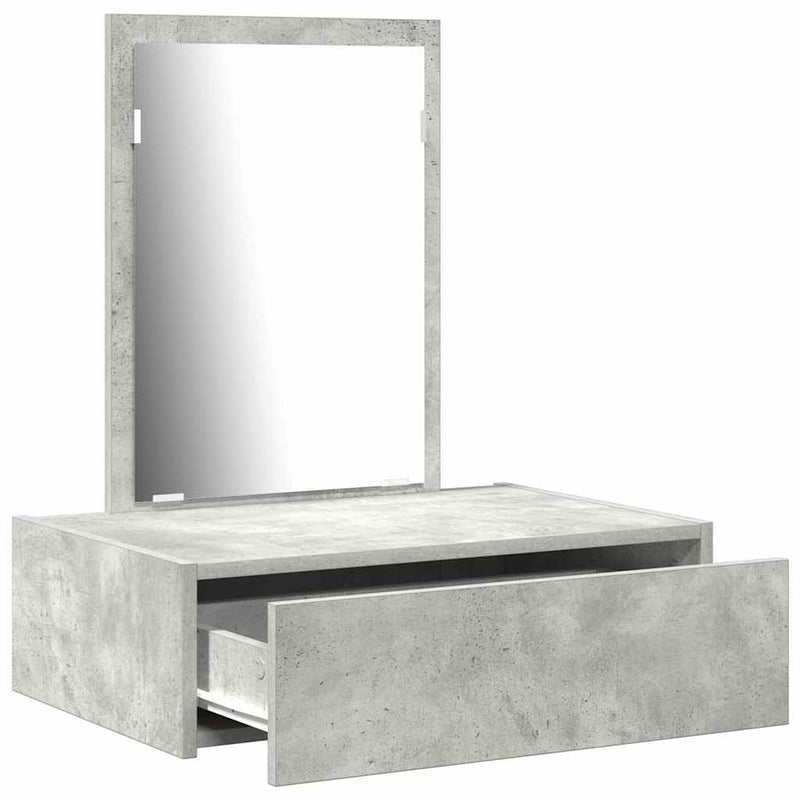 vidaXL Öltözködőasztal fiókkal tükörrel Szürke 60 x 40 x 70 cm Faanyag