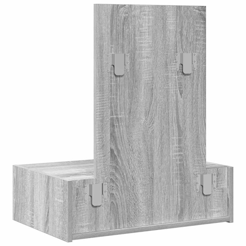 vidaXL Öltözködőasztal fiókkal tükörrel Szürke 60 x 40 x 70 cm Faanyag