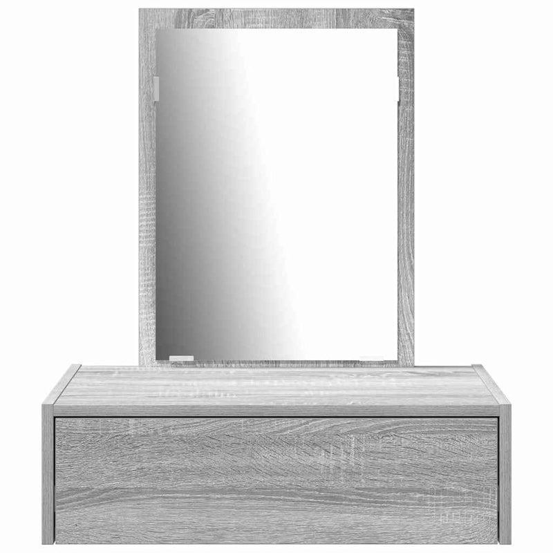 vidaXL Öltözködőasztal fiókkal tükörrel Szürke 60 x 40 x 70 cm Faanyag