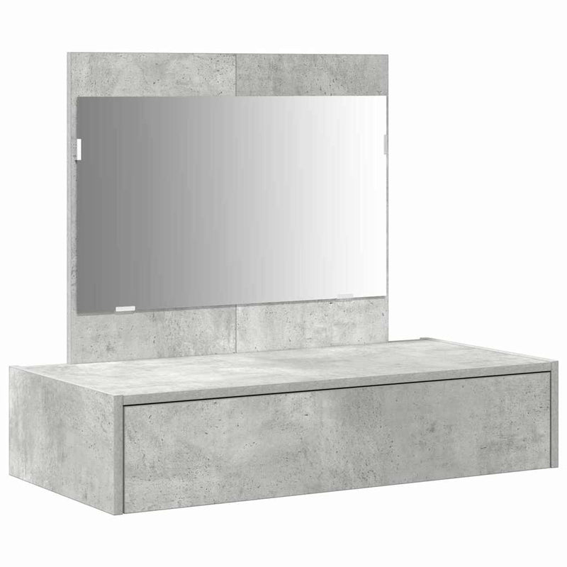 vidaXL Öltözködőasztal fiókkal tükörrel Szürke 83 x 40 x 70 cm Faanyag