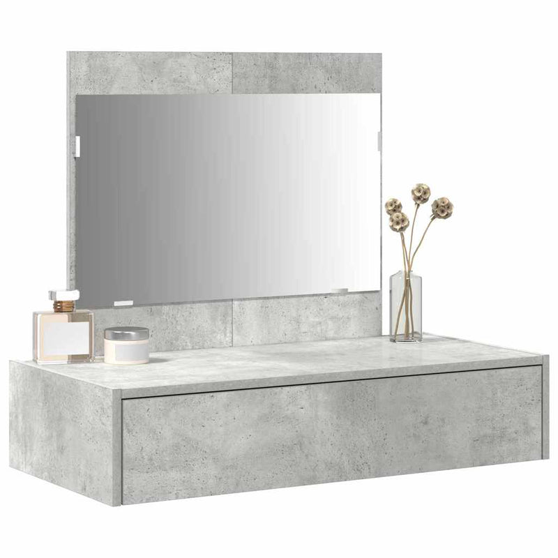 vidaXL Öltözködőasztal fiókkal tükörrel Szürke 83 x 40 x 70 cm Faanyag