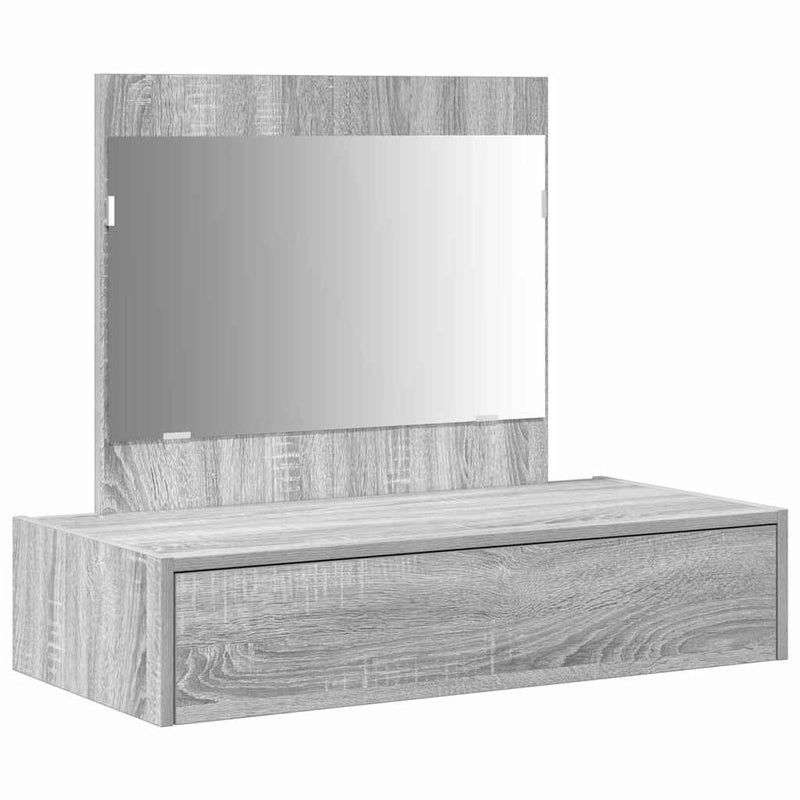 vidaXL Öltözködőasztal fiókkal tükörrel Szürke 83 x 40 x 70 cm Faanyag