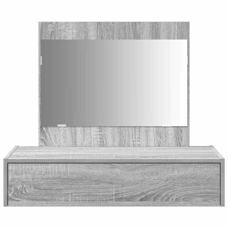 vidaXL Öltözködőasztal fiókkal tükörrel Szürke 83 x 40 x 70 cm Faanyag
