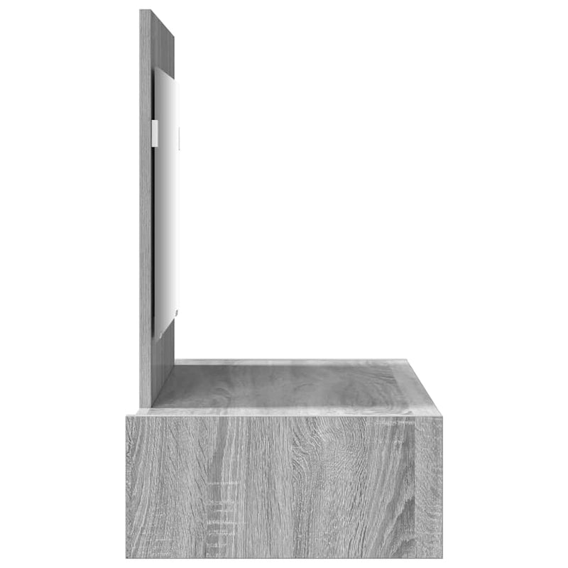 vidaXL Öltözködőasztal fiókkal tükörrel Szürke 83 x 40 x 70 cm Faanyag