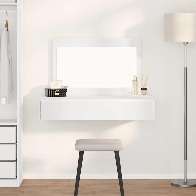vidaXL Öltözködőasztal fiókkal tükörrel Fehér 100 x 40 x 70 cm Faanyag
