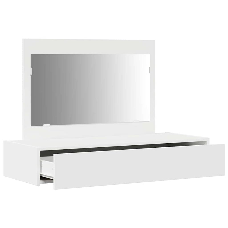 vidaXL Öltözködőasztal fiókkal tükörrel Fehér 100 x 40 x 70 cm Faanyag