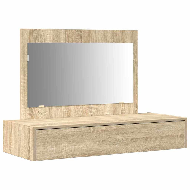 vidaXL Öltözködőasztal fiókkal tükörrel Barna 100 x 40 x 70 cm Faanyag