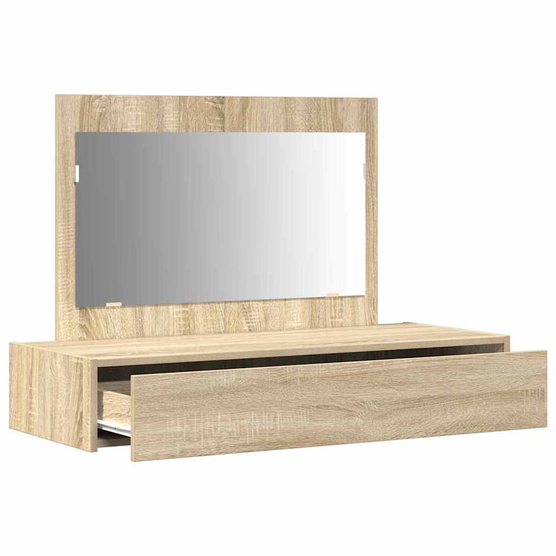 vidaXL Öltözködőasztal fiókkal tükörrel Barna 100 x 40 x 70 cm Faanyag
