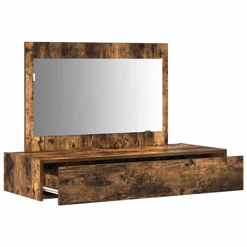 vidaXL Öltözködőasztal fiókkal tükörrel Barna 100 x 40 x 70 cm Faanyag