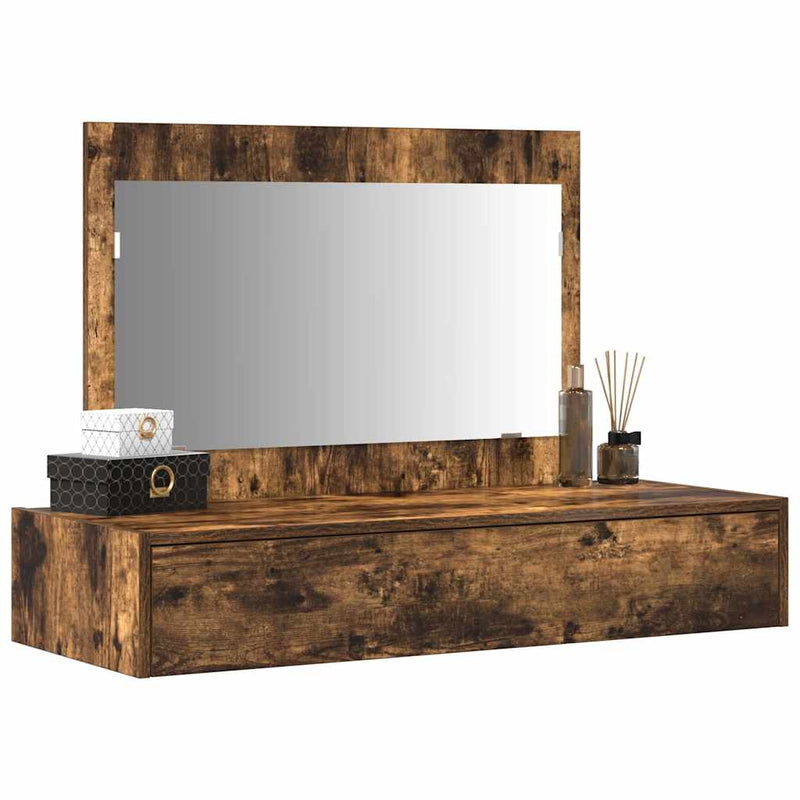 vidaXL Öltözködőasztal fiókkal tükörrel Barna 100 x 40 x 70 cm Faanyag