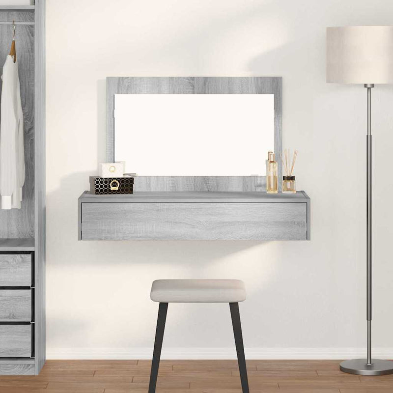 vidaXL Öltözködőasztal fiókkal Szürke 100 x 40 x 70 cm Faanyag