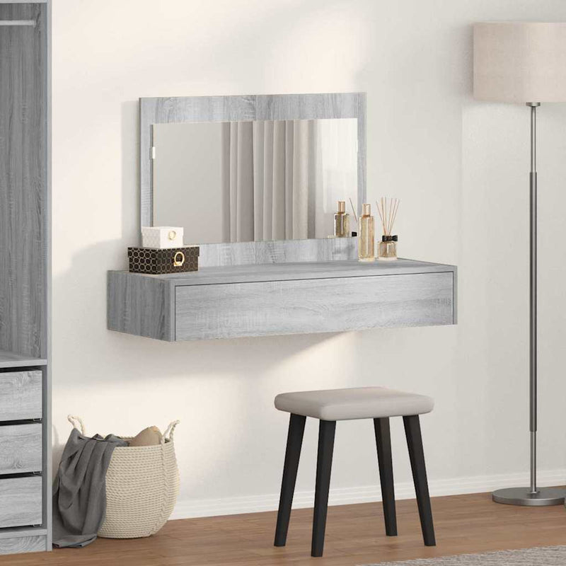 vidaXL Öltözködőasztal fiókkal Szürke 100 x 40 x 70 cm Faanyag