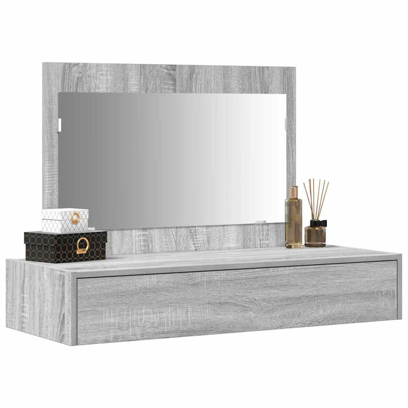vidaXL Öltözködőasztal fiókkal Szürke 100 x 40 x 70 cm Faanyag