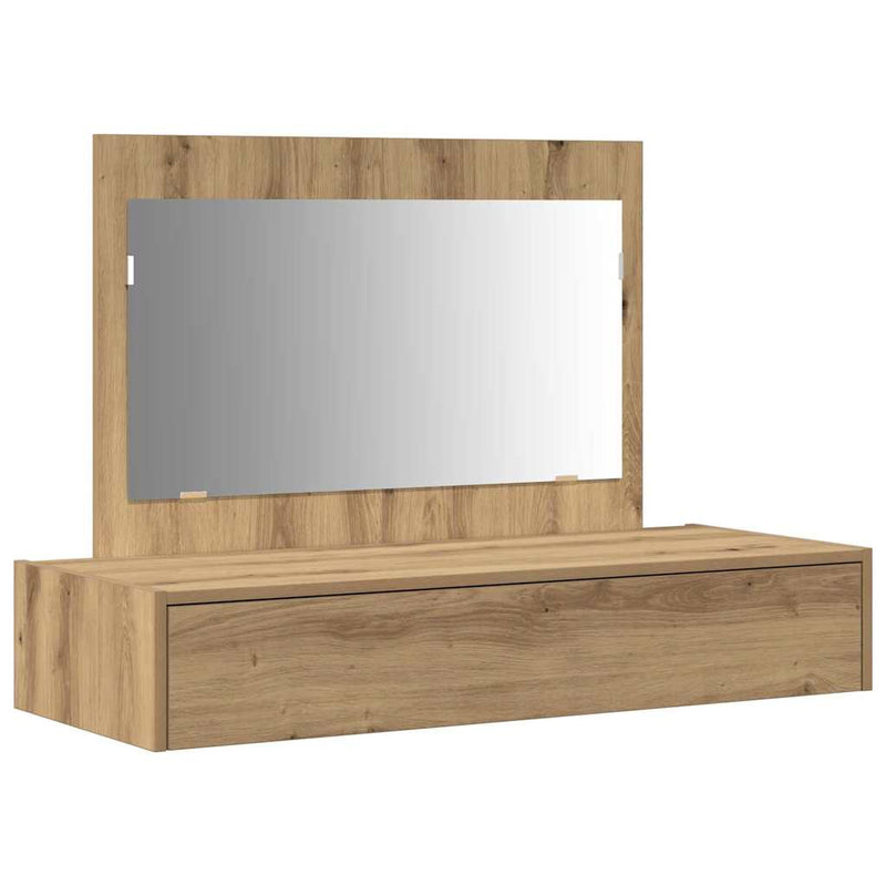 vidaXL Öltözködőasztal fiókkal tükörrel Barna 100 x 40 x 70 cm Faanyag