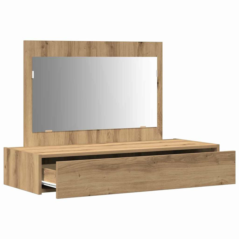vidaXL Öltözködőasztal fiókkal tükörrel Barna 100 x 40 x 70 cm Faanyag