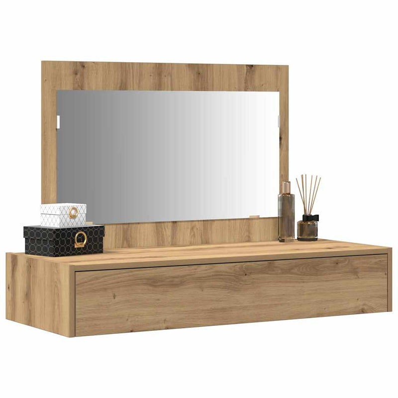 vidaXL Öltözködőasztal fiókkal tükörrel Barna 100 x 40 x 70 cm Faanyag