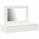 vidaXL Öltözködőasztal tükör lámpákkal Fehér 100 x 40 x 70 cm Faanyag