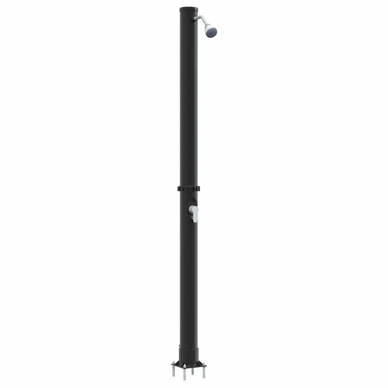 vidaXL Kültéri Napelemes Zuhany Fekete 217 cm PVC és alumínium
