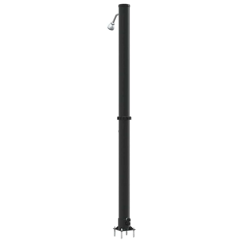 vidaXL Kültéri Napelemes Zuhany Fekete 217 cm PVC és alumínium