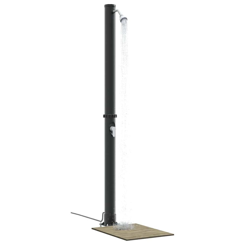 vidaXL Kültéri Napelemes Zuhany Fekete 217 cm PVC és alumínium