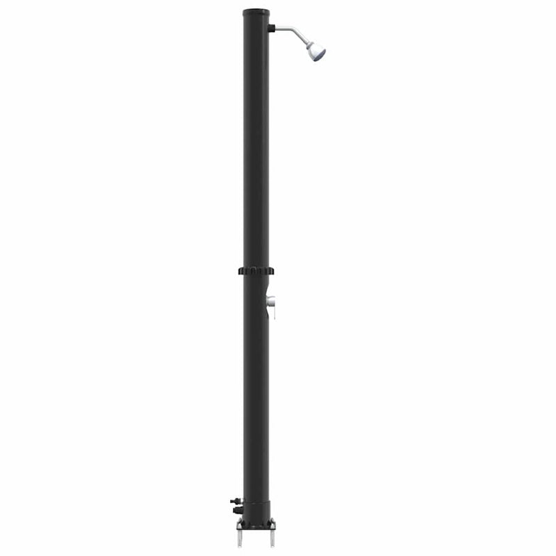 vidaXL Kültéri Napelemes Zuhany Fekete 217 cm PVC és alumínium