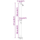 vidaXL Kültéri Napelemes Zuhany Fekete 217 cm PVC és alumínium