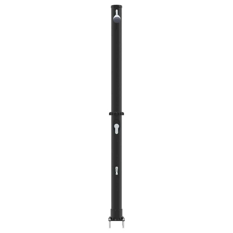 vidaXL Kültéri Napelemes Zuhany Fekete 217 cm PVC és alumínium