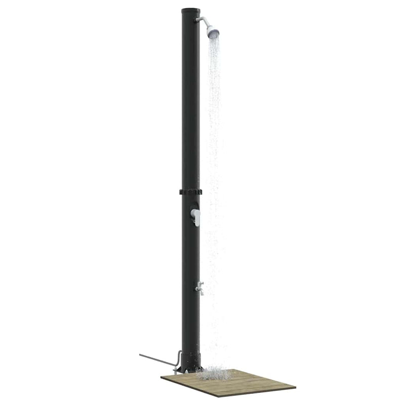 vidaXL Kültéri Napelemes Zuhany Fekete 217 cm PVC és alumínium