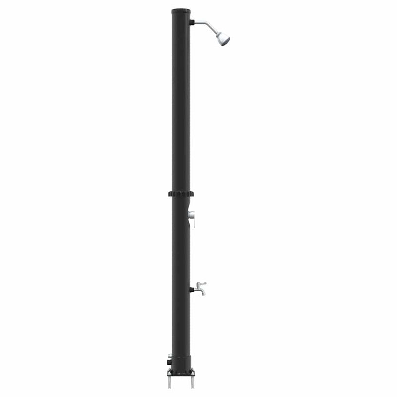 vidaXL Kültéri Napelemes Zuhany Fekete 217 cm PVC és alumínium