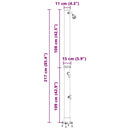 vidaXL Kültéri Napelemes Zuhany Fekete 217 cm PVC és alumínium