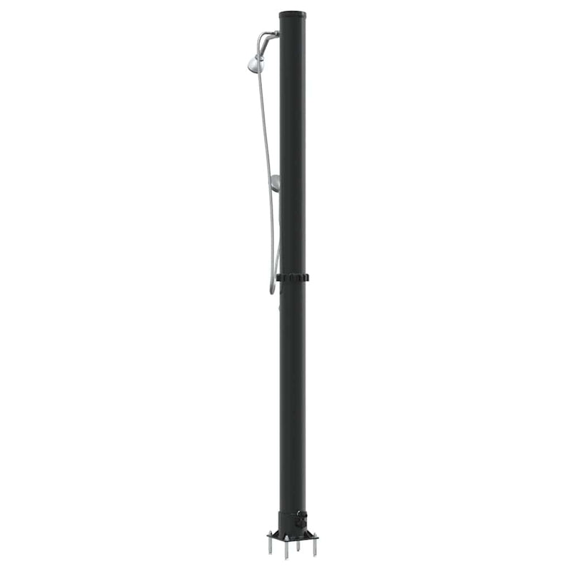 vidaXL Kültéri Napelemes Zuhany Fekete 217 cm PVC és alumínium